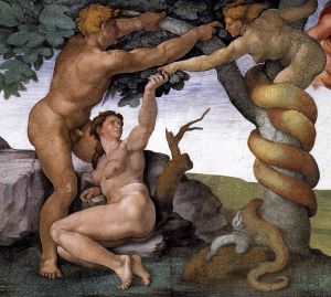 Fall and Expulsion of Adam and Eve Michelangelo Wikimedia Commons